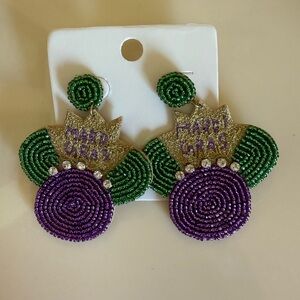 Mardi Gras - Beaded Earrings